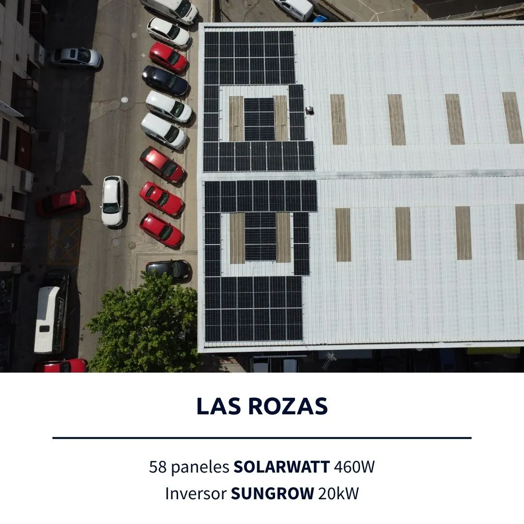 Instalación de placas solares en empresa en Las Rozas por Lumio