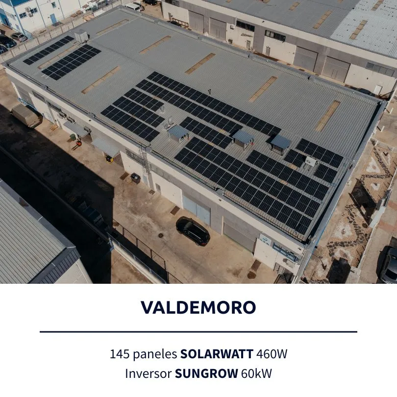 Instalación solar de Lumio en Valdemoro: 145 paneles SOLARWATT 460W, inversor SUNGROW 60kW