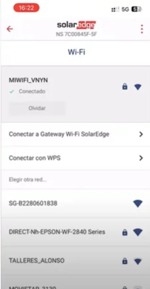reconectar wifi inversor solaredge