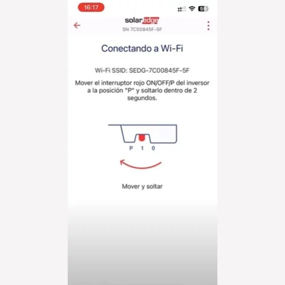 como reconectar el wifi del inversor solaredge
