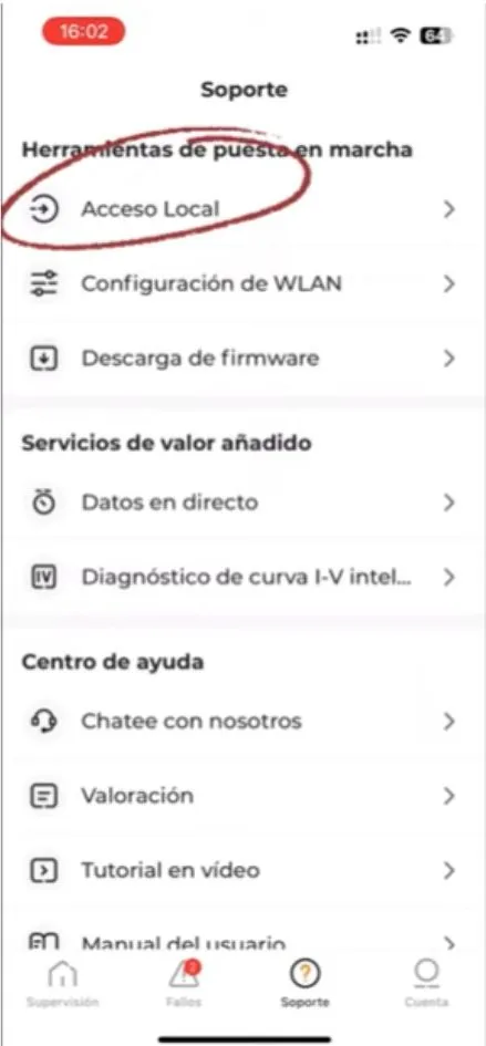 como reconectar el wifi del inversor Sungrow