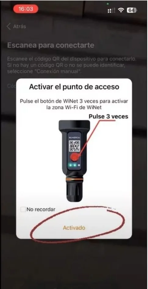 como reconectar el wifi del inversor Sungrow